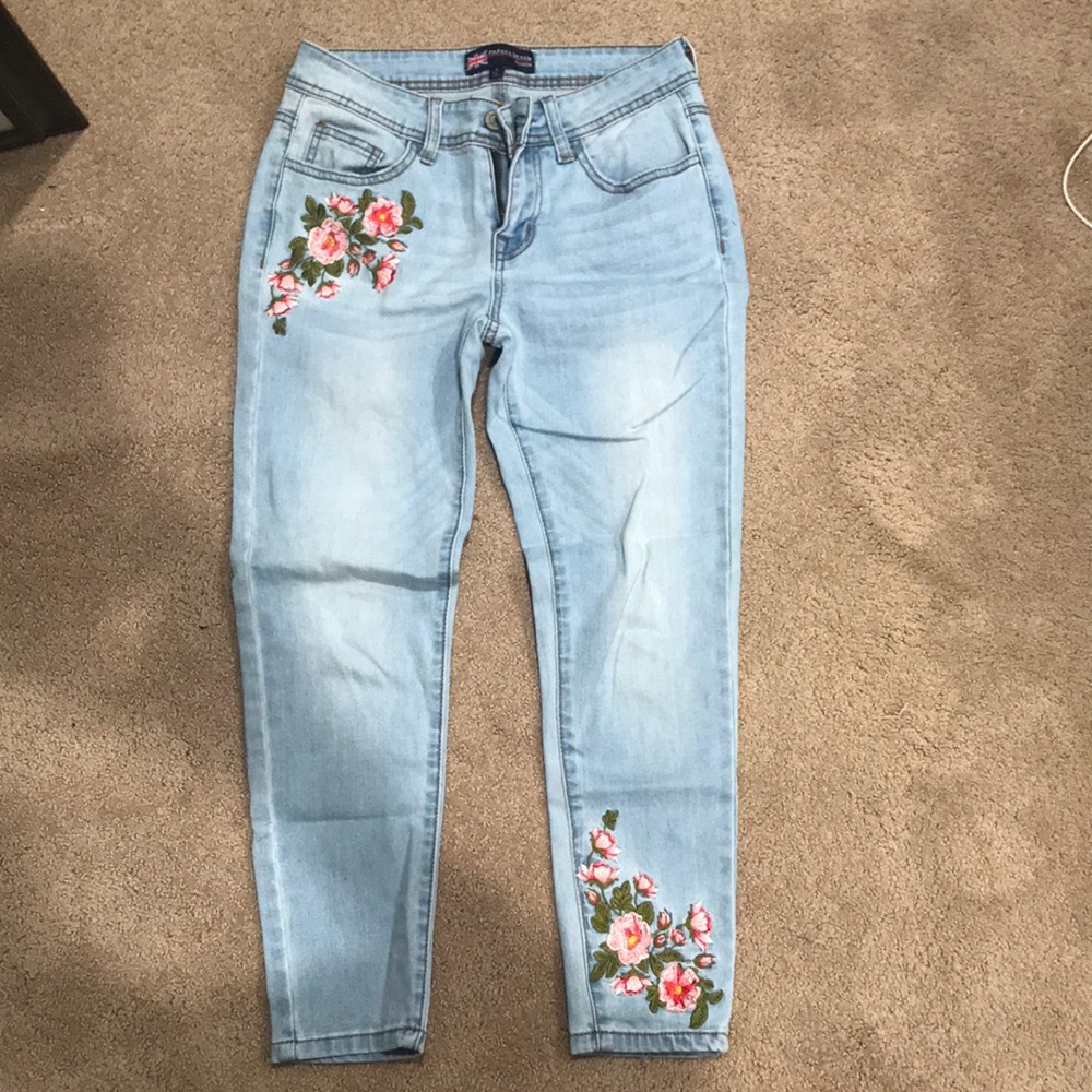 Floral Ankle Jeans